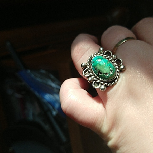 Native American sterling silver 925 turquoise ring vintage - Picture 10 of 13
